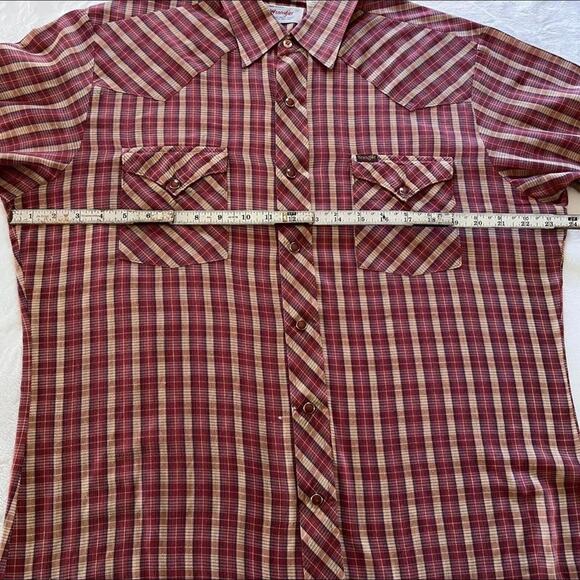 Wrangle Vintage Pearl Snap Button Down men’s plaid Shirt USA Size Large - Picture 5 of 8